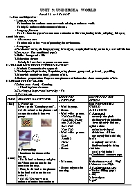 Giáo án English 10 - Unit 9: Undersea world -